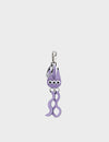 Cosmic Cat Charm - Lavender Leather Keychain