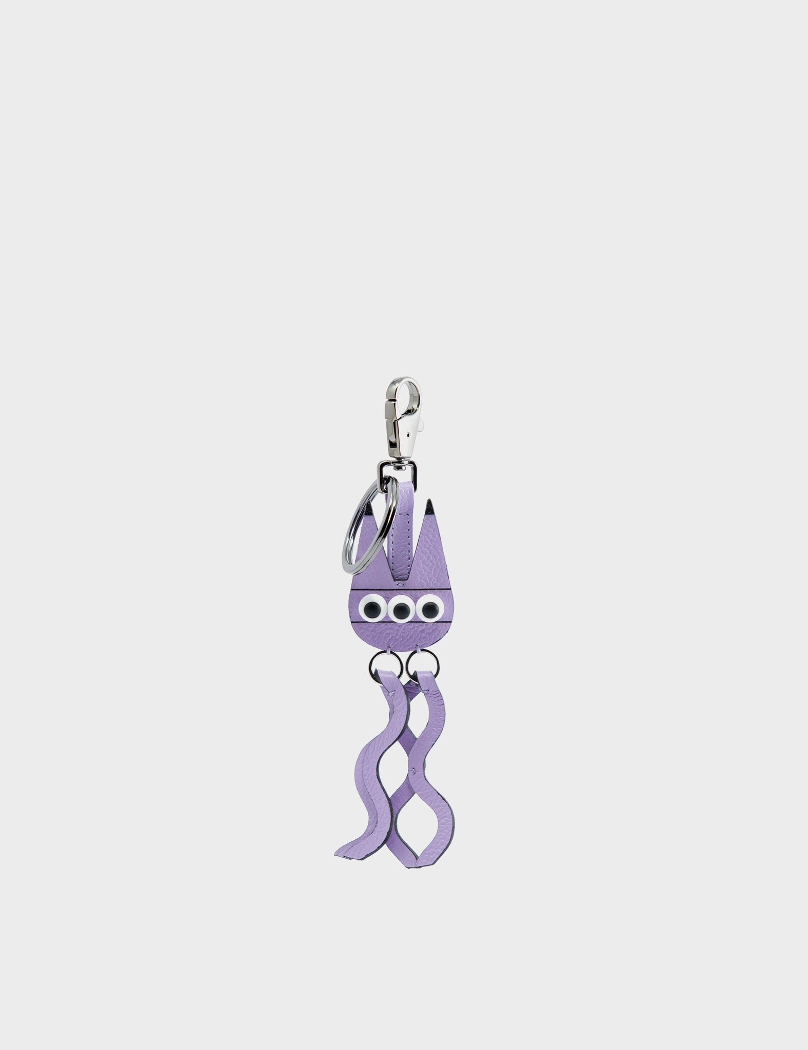 Cosmic Cat Charm - Lavender Leather Keychain - Main View