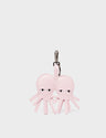 Octotwins Charm - Parfait Pink Leather Keychain - Front