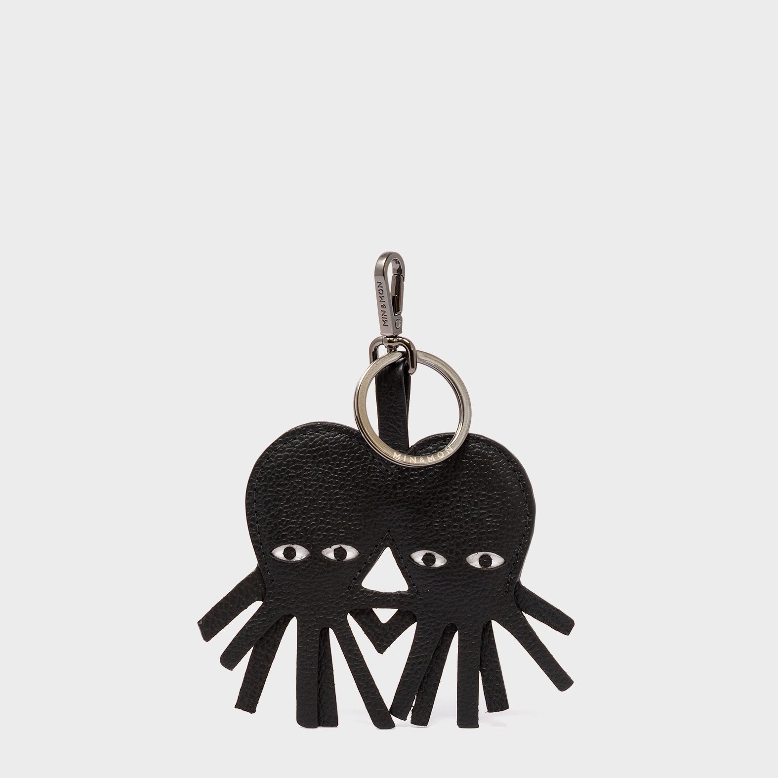 Octotwins Charm - Black Leather Keychain - Main View