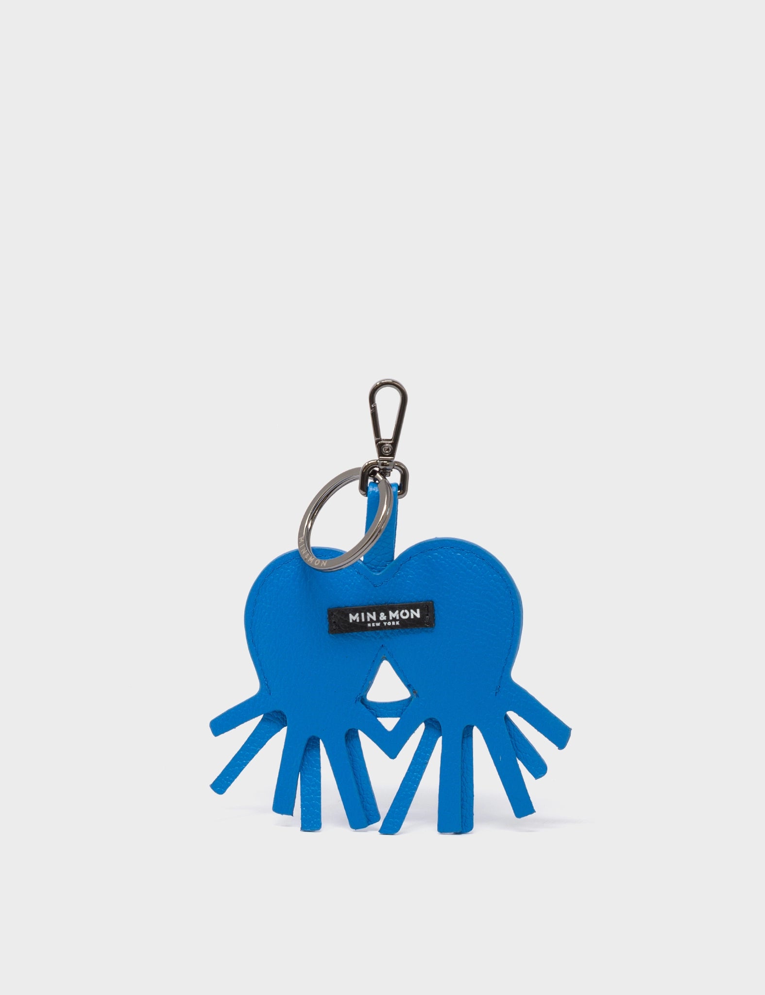 Octotwins Charm - Ibiza Blue Leather Keychain - Back View