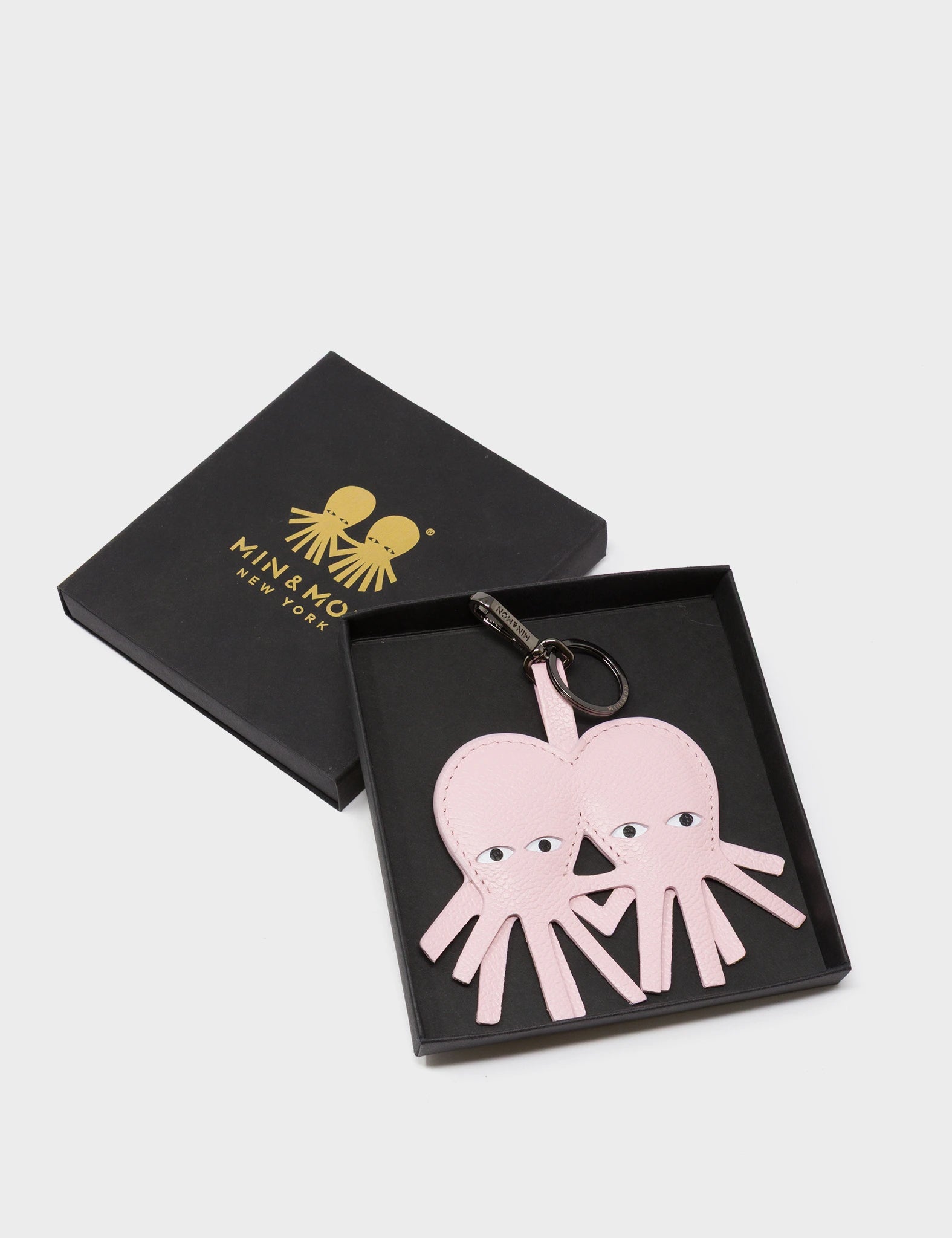 Octotwins Charm - Parfait Pink Leather Keychain - Package