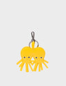 Octotwins Charm - Balloon Yellow Leather Keychain - front View