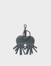 Octotwins Charm - Stormy Gray Leather Keychain