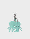 Octotwins Charm - Oceanic Green Leather Keychain - Front View