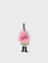 Monster Charm - Teddy Pink Faux Fur and Black Leather Boots - Front View