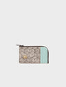 Fausto Cream Leather Zip-around Cardholder - Cubes Print - Front