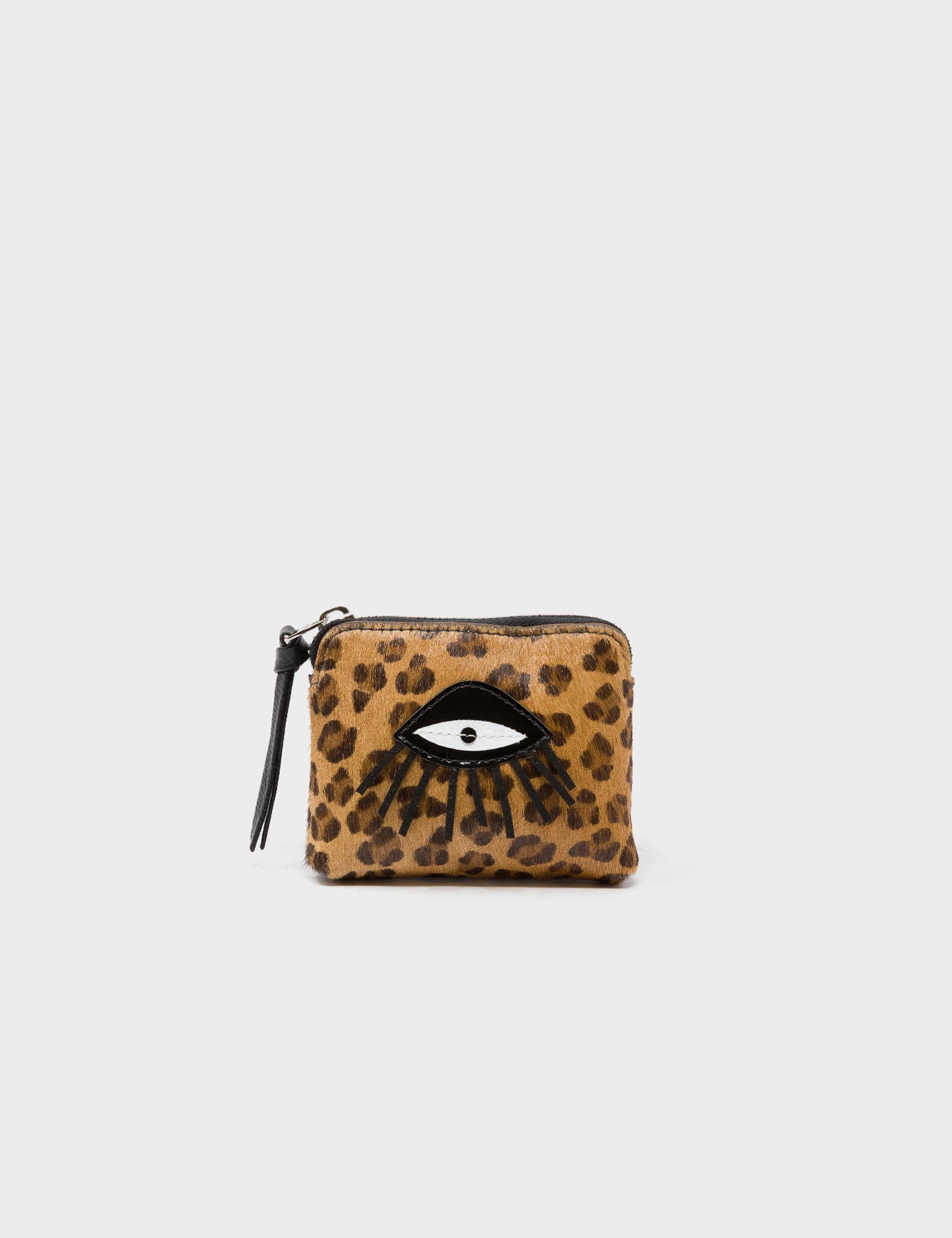 Fidencio Animal Print Coin Pouch - Classic Eye Applique - Front