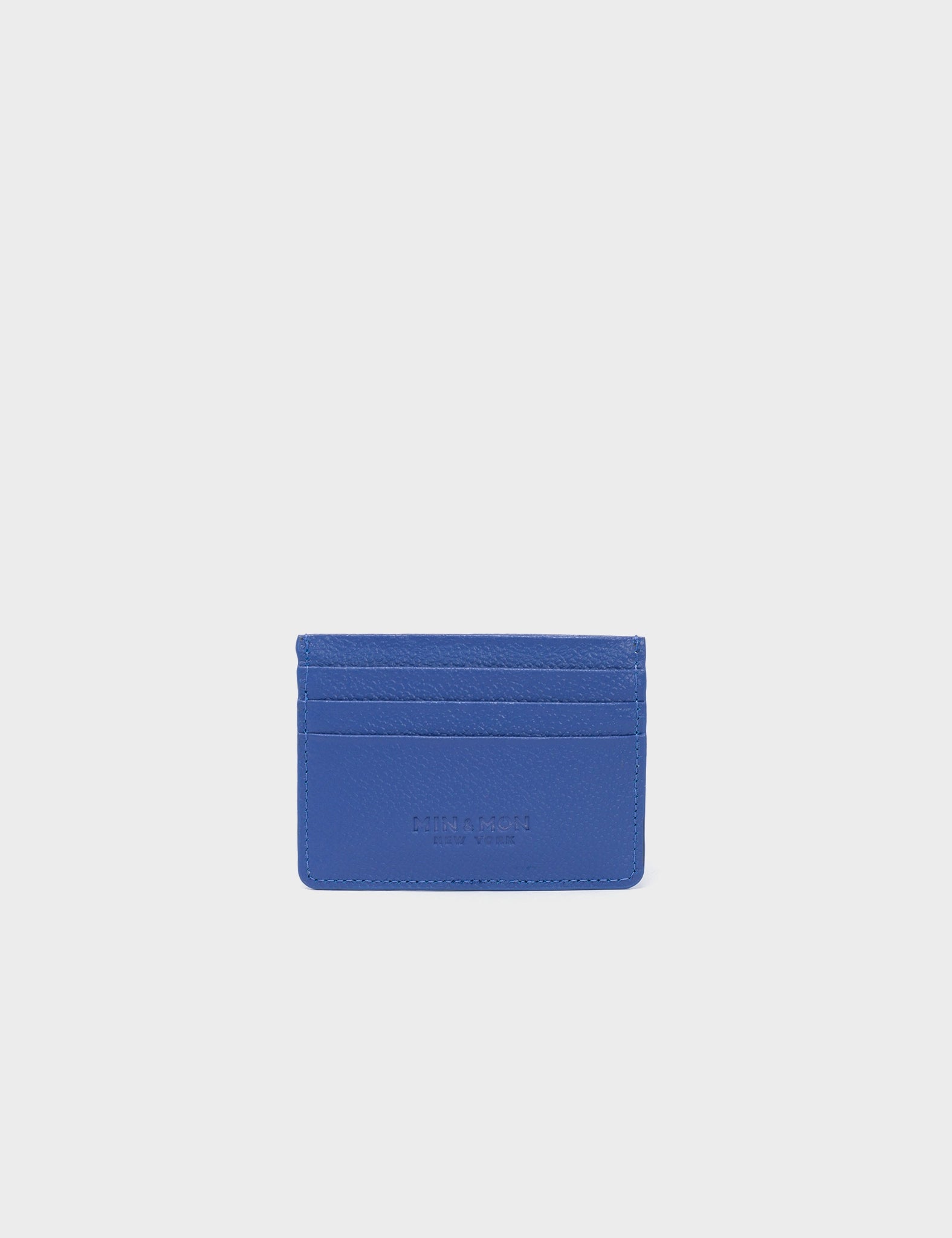 Filium Bajo Blue Leather Cardholder - Eyes Engraved - Back View