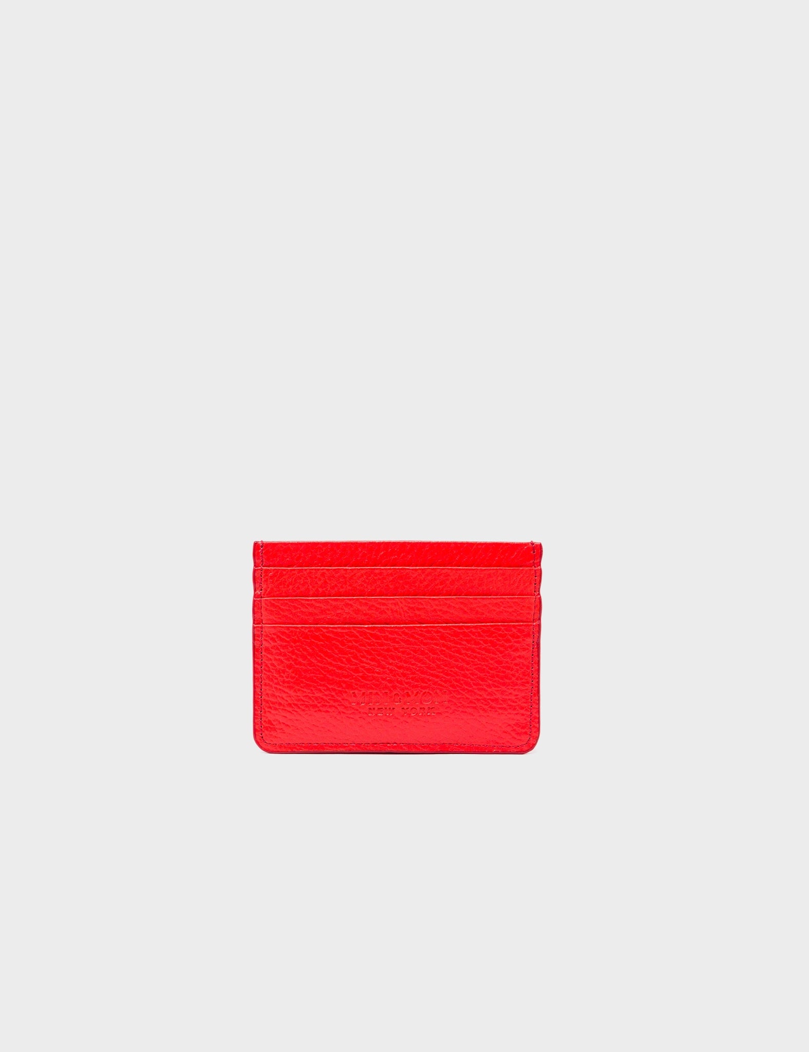 Filium Fiesta Red Leather Cardholder - Eyes Engraved - Back view