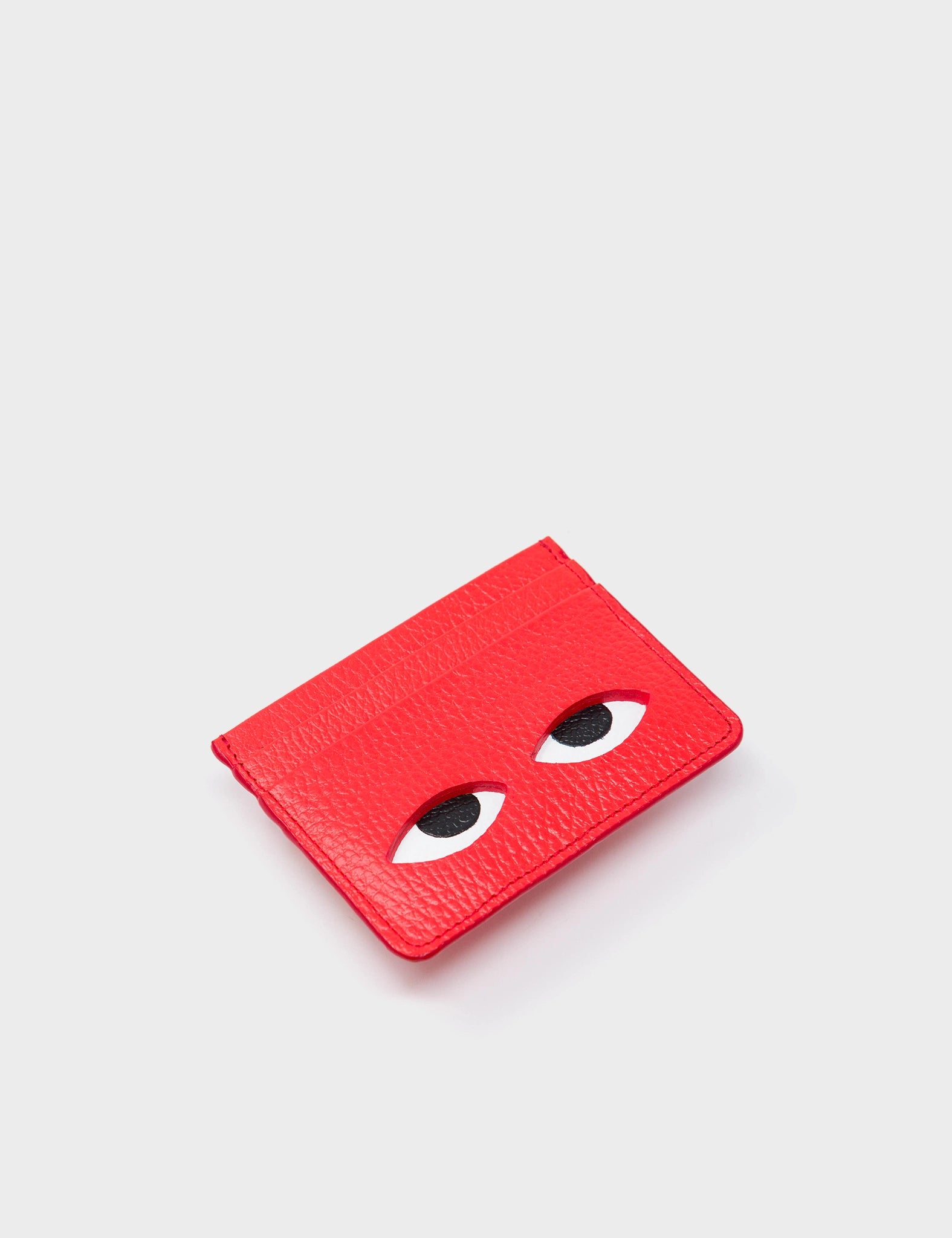 Filium Fiesta Red Leather Cardholder - Eyes Engraved - product view