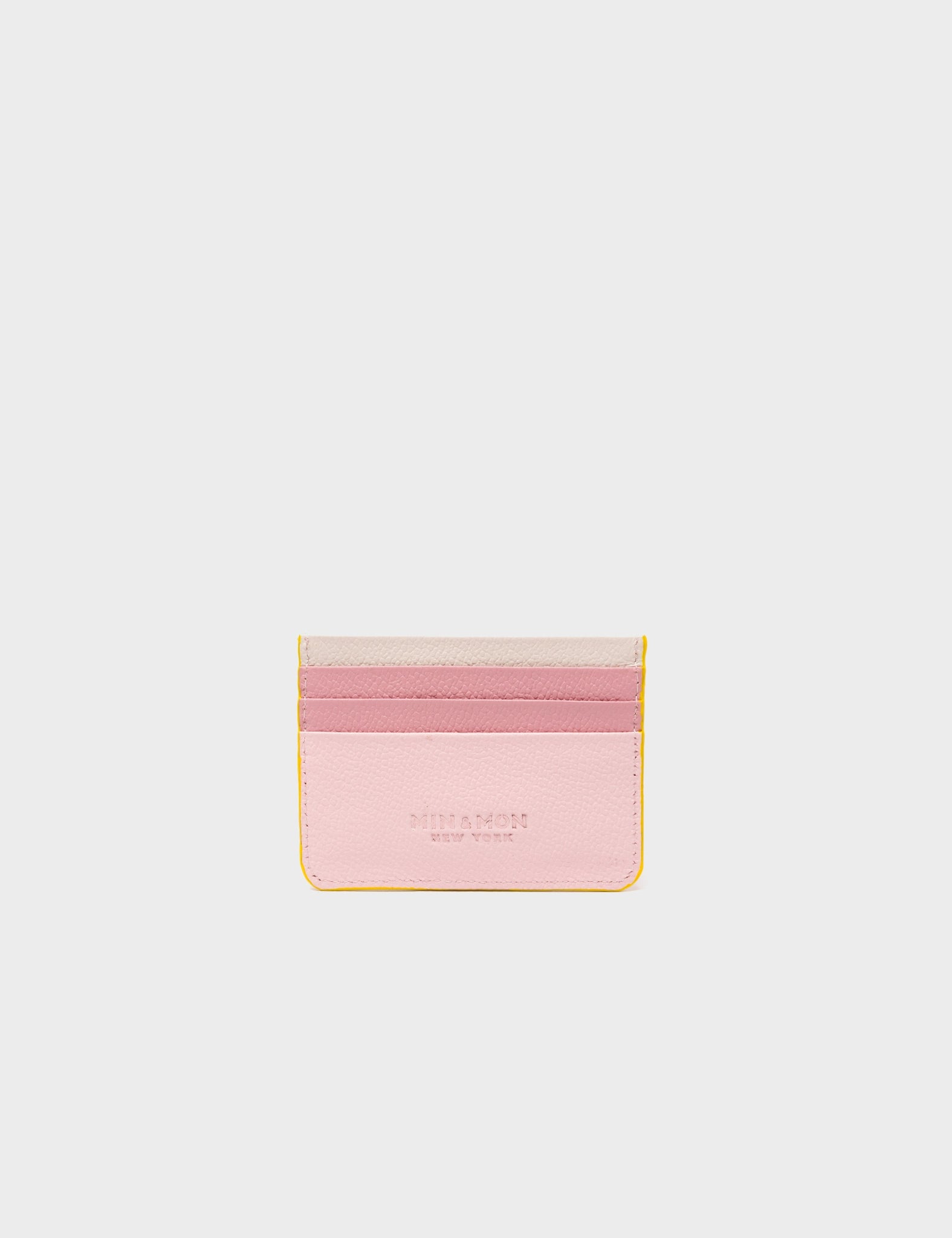 Filium Parfait Pink Leather Cardholder - Retro Tiger Embroidery - Back