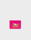 Filium Beet Leather Cardholder - Winged Tiger Embroidery