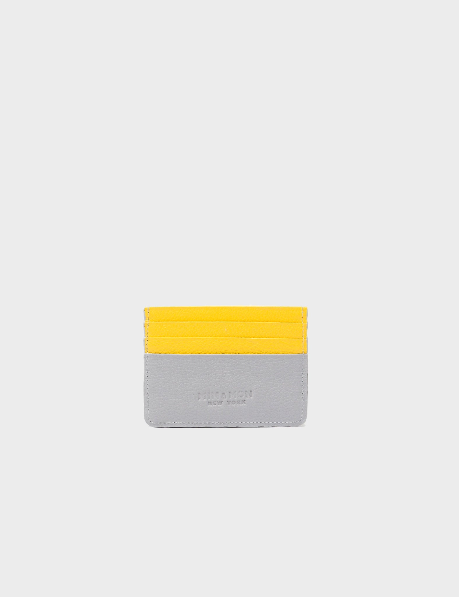 Filium Microchip Gray Leather Cardholder - Taxi Embroidery - Back View