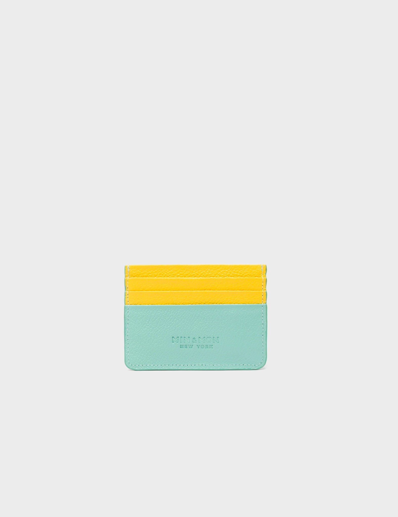 Filium Oceanic Green Leather Cardholder - I Love NY Embroidery - Back View