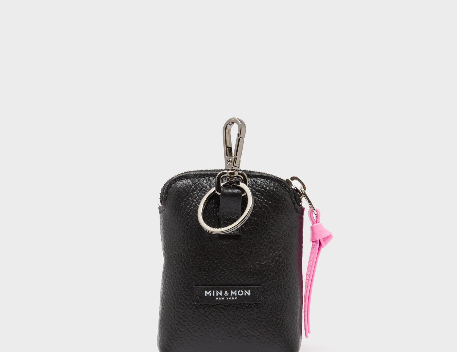 Florence Pouch Charm - Bubblegum Pink Leather All Over Eyes Embroidery - Back