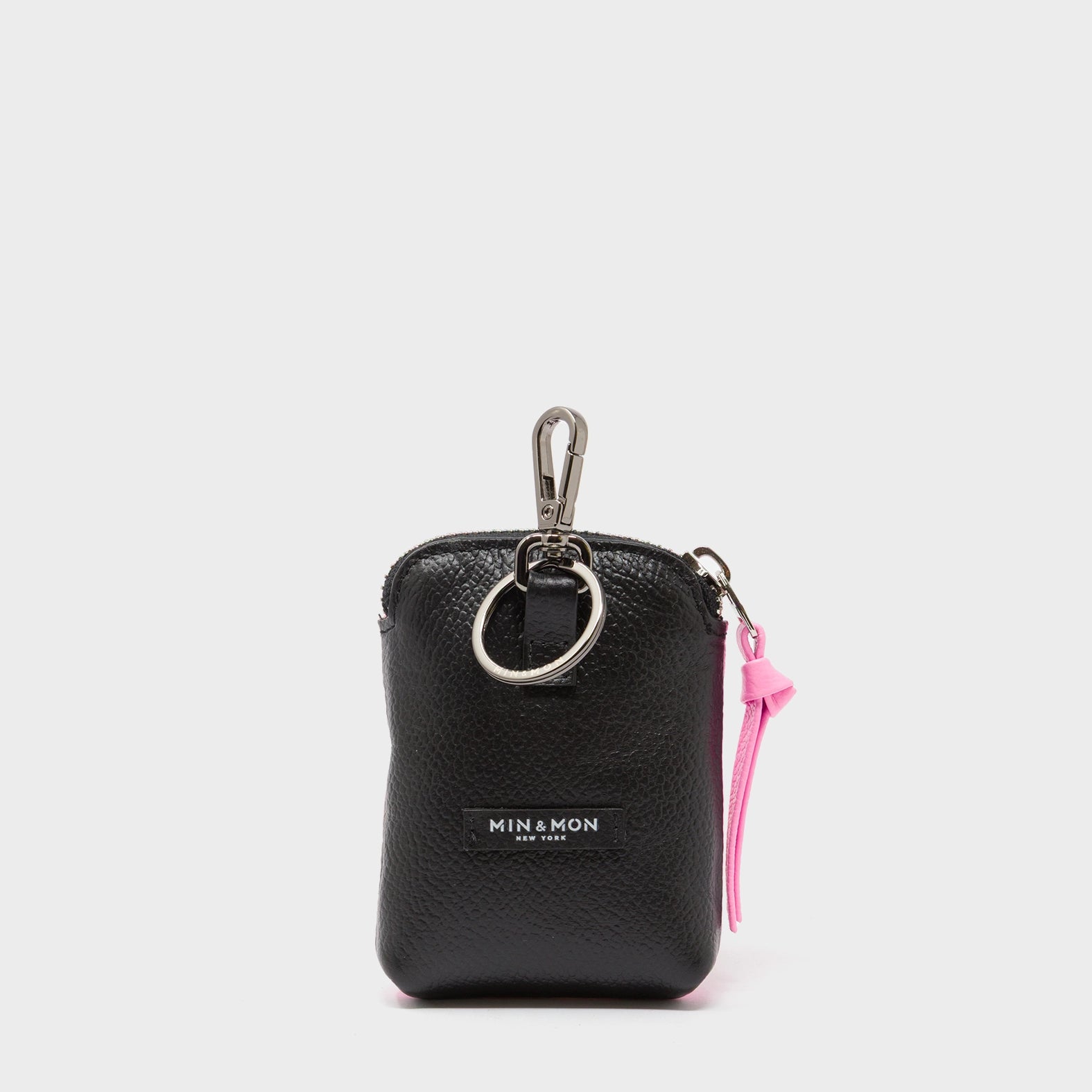 Florence Pouch Charm - Bubblegum Pink Leather All Over Eyes Embroidery - Back
