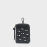 Florence Pouch Charm  - Black Leather Keychain Eyes Embroidery - Main View