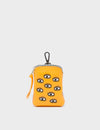 Florence Pouch Charm - Marigold Leather Keychain All Over Eyes Embroidery