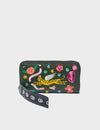 Francis Green Leather Wallet - Creatures of the Future Embroidery