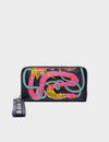 Francis Black Leather Wallet - Tangle Tales Black Print