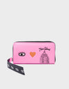 Francis Bubblegum Pink Leather Wallet - Eye Love New York Embroidery