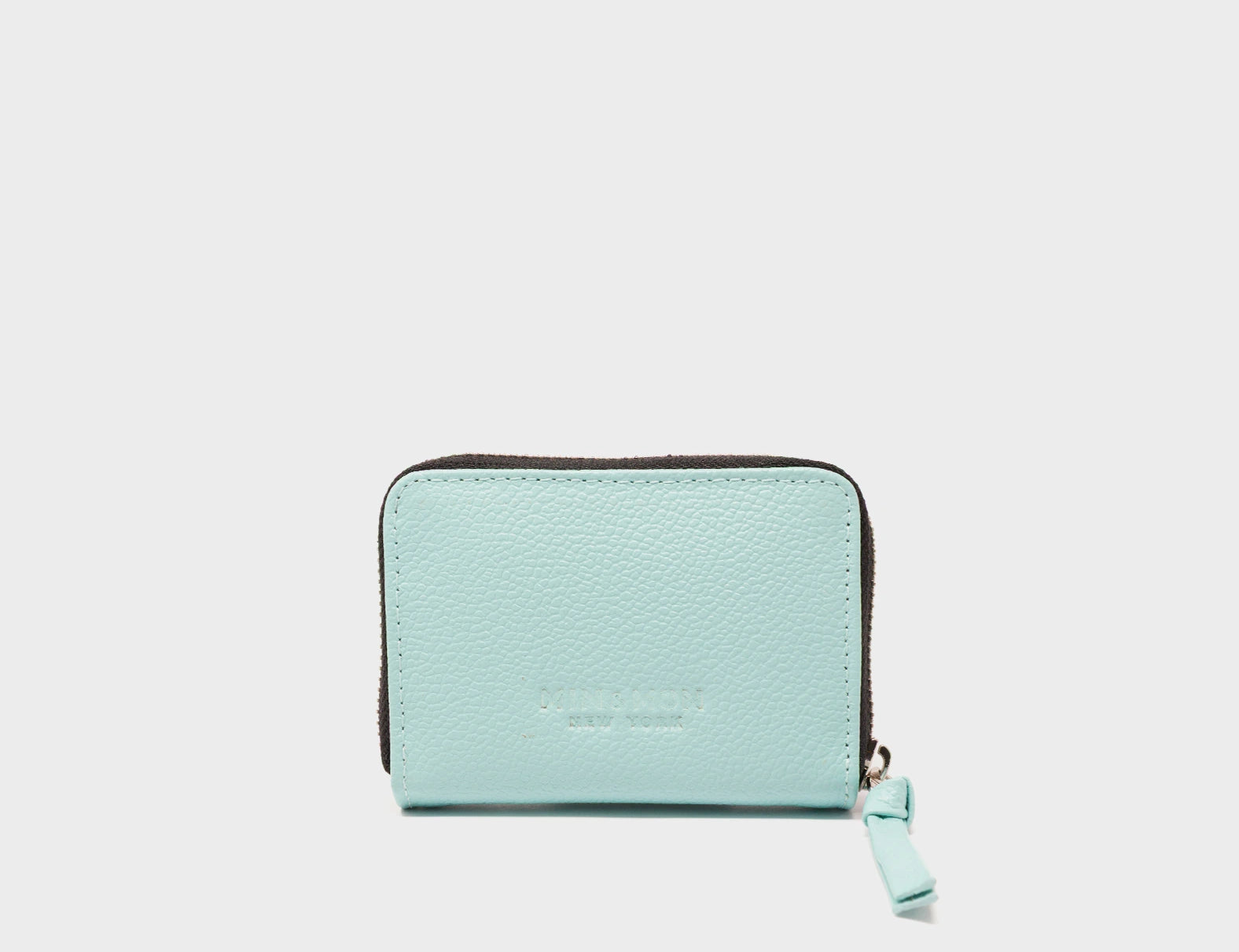 Frodo Eggshell Blue Leather Zip Around Wallet - Studs Pattern - Back