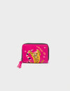 Frodo Beet Leather Zip Around Wallet - Tiger and Snake Embroidery