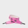 Detachable Bubblegum Pink Leather Shoulder Strap - All Over Eyes Embroidery - Main View