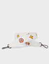 Detachable Cream Leather Shoulder Strap - Vintage Bloom Embroidery