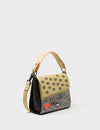 Anastasio Micro Crossbody Handbag Cream and Cocoon Leather - Cubes Design