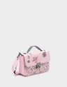 Amantis Parfait Pink Leather Crossbody Mini Handbag - Flowers Design - Main View