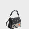 Anastasio Micro Crossbody Handbag Black Leather - All Over Eyes Design - Main View