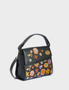 Anastasio Mini Crossbody Handbag Black Leather - Vintage Bloom Embroidery