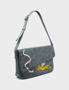 Bruno Medium Stormy Gray Leather Shoulder Bag - El Trópico Design