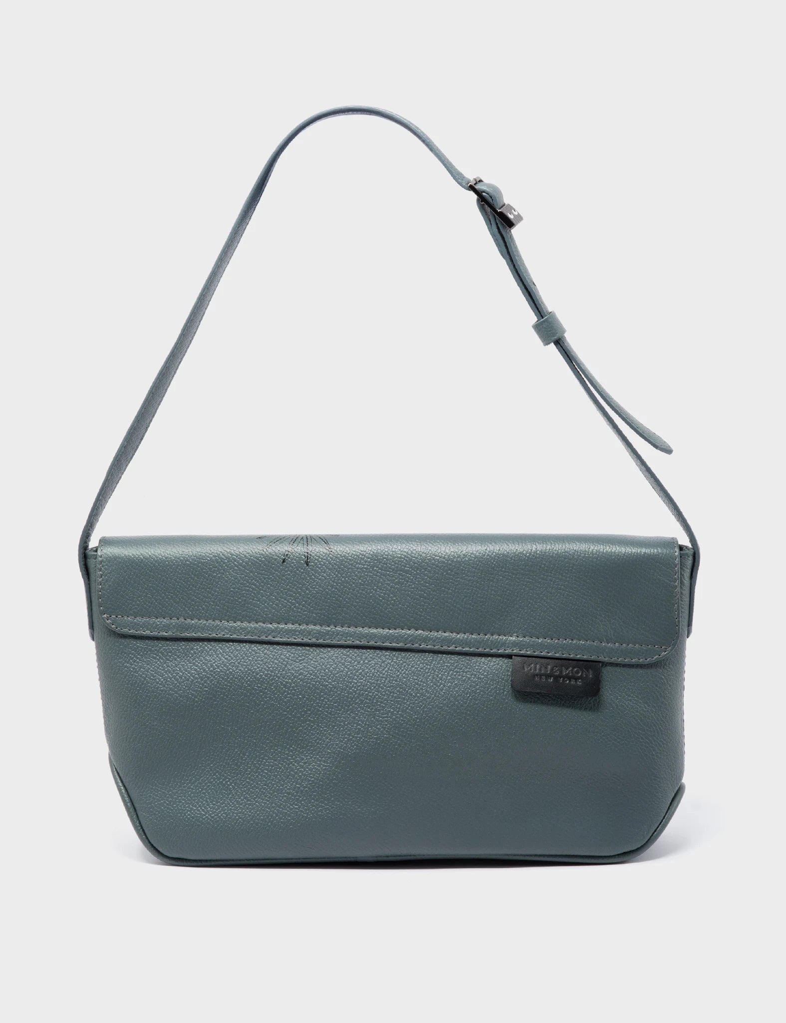 Bruno Medium Stormy Gray Leather Shoulder Bag - El Trópico Design - Back View