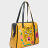 Esther Golden Glow Satchel Bag - Tiger and Flowers Embroidery - Main View
