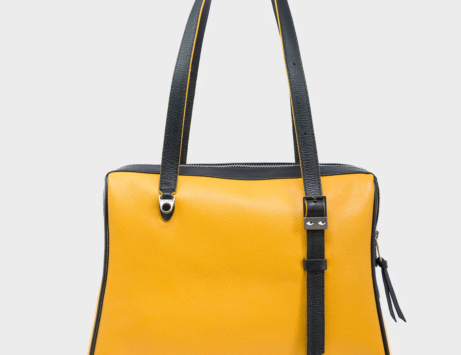Esther Golden Glow Satchel Bag - Tiger and Flowers Embroidery - Back View