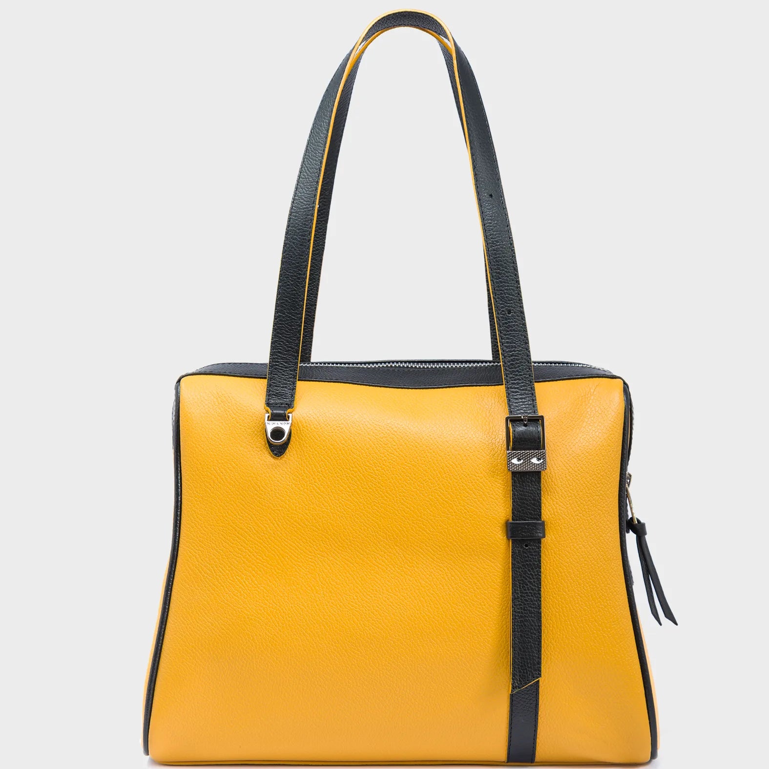 Esther Golden Glow Satchel Bag - Tiger and Flowers Embroidery - Back View