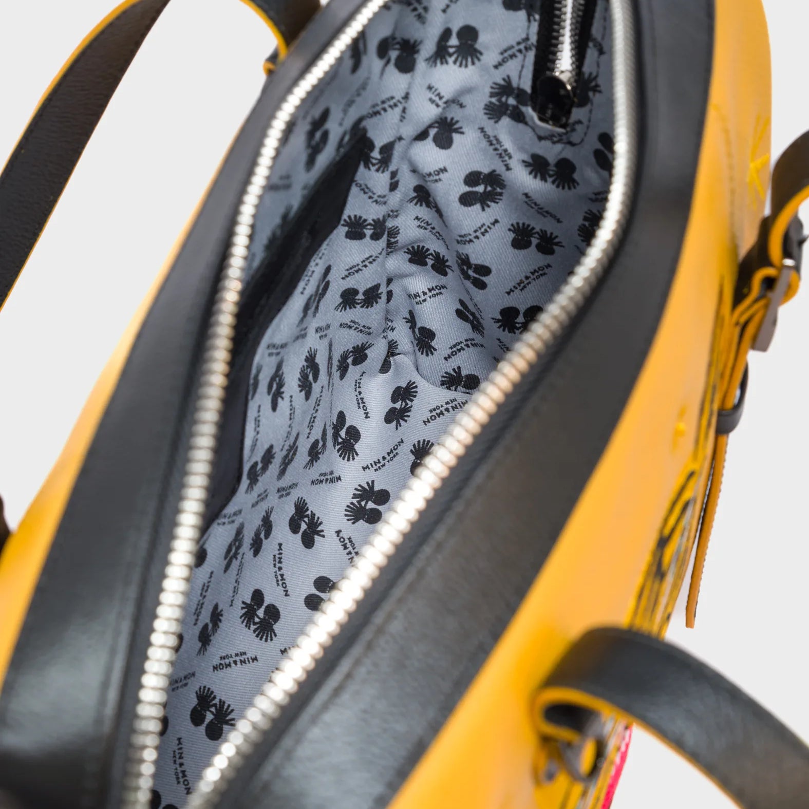Esther Golden Glow Satchel Bag - Tiger and Flowers Embroidery - Detail View