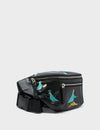 Harold Fanny Pack Black Leather - Pigeonista Embroidery
