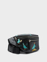 Harold Fanny Pack Black Leather - Pigeonista Embroidery  - Main