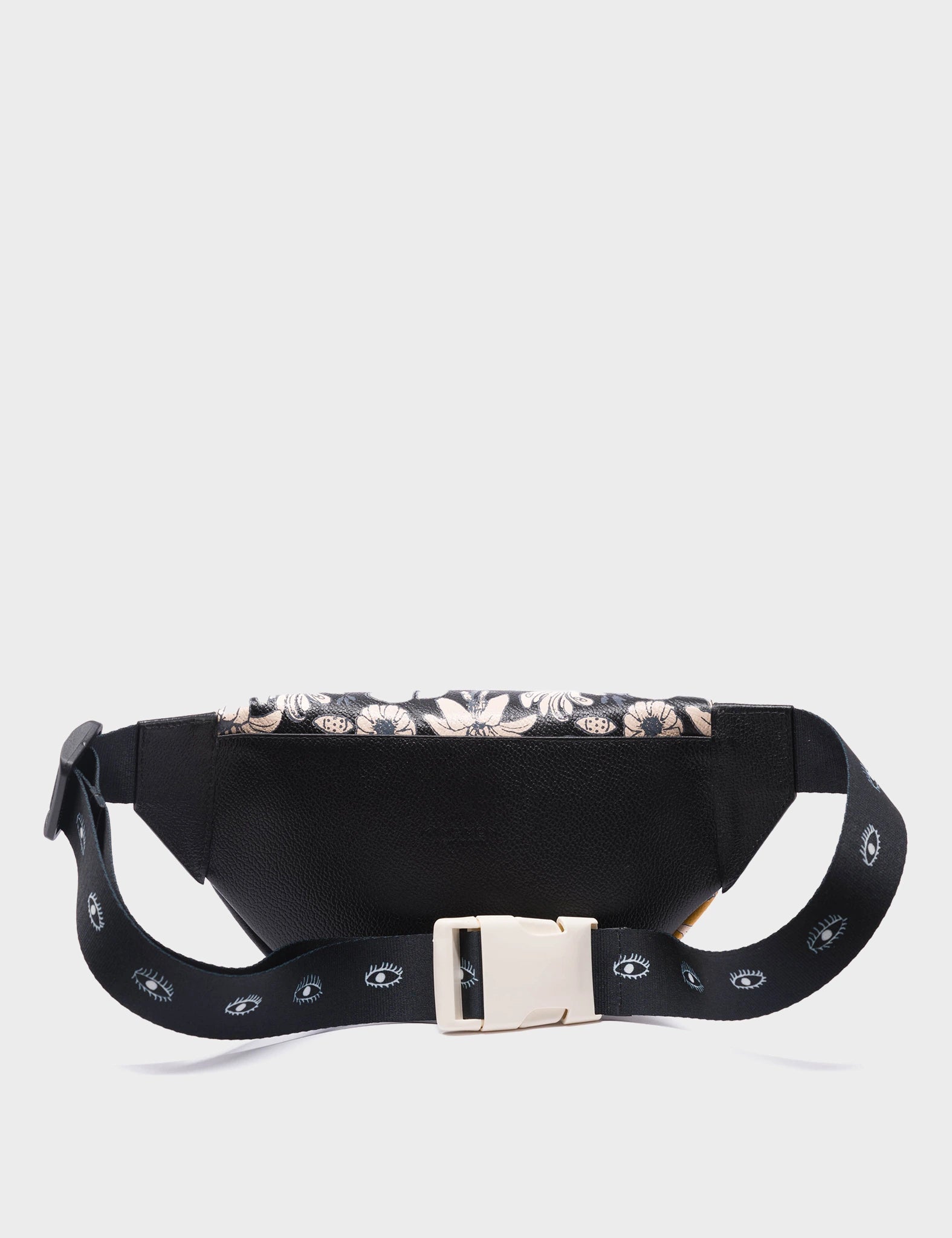 Harold Fanny Pack Black Leather - Tangle Tales Black Design - Back View