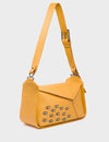 Houston Golden Glow Leather Shoulder Bag - All Over Eyes Embroidery