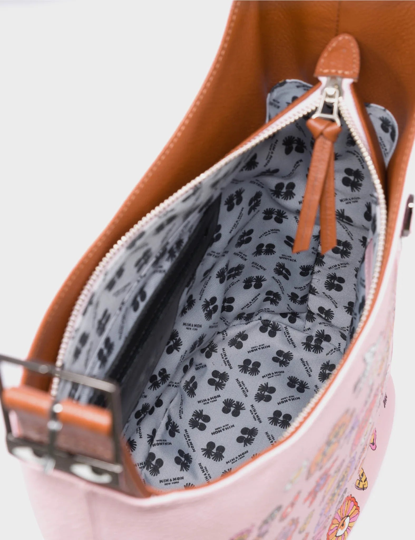 Ilan Parfait Pink Bucket Bag - Vintage Bloom Print - Detail View