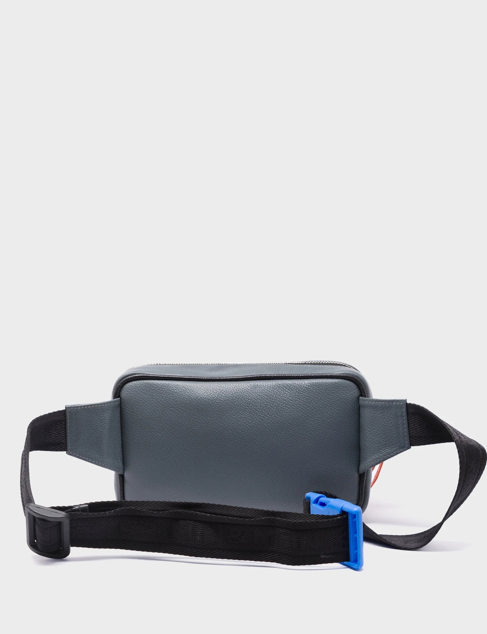 Ilan Fannypack Stormy Gray Leather Bag - Subway Stories Print - Back View