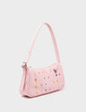 Lucas Hobo Mini Parfait Pink Handbag - Studs Pattern - Main View