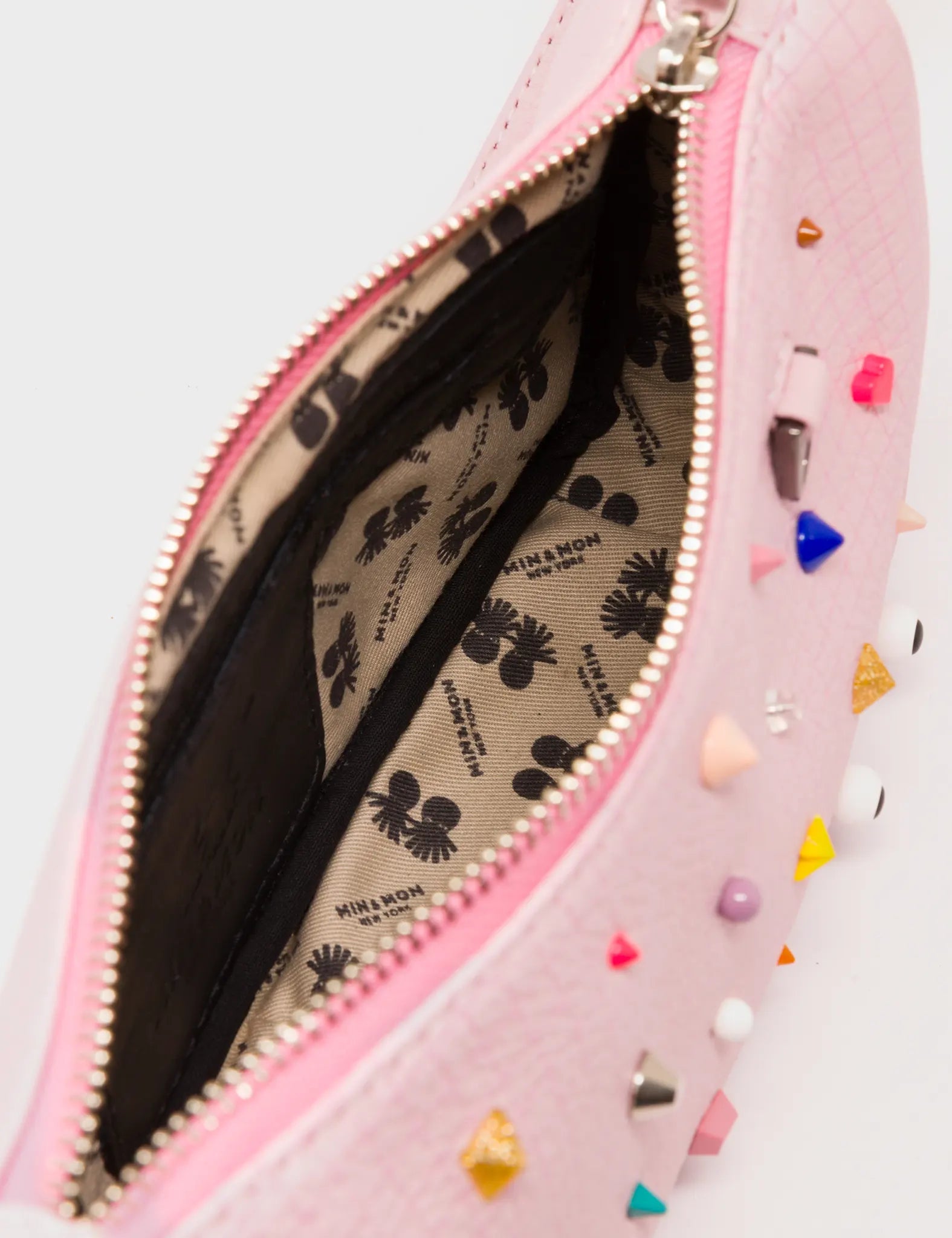Lucas Hobo Mini Parfait Pink Handbag - Studs Pattern - Inside View