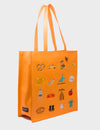 Marko Blazing Orange Leather Tote Bag - Eye Love New York Embroidery