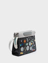 Vali Crossbody Black Leather Bag - Floralia Design - Main